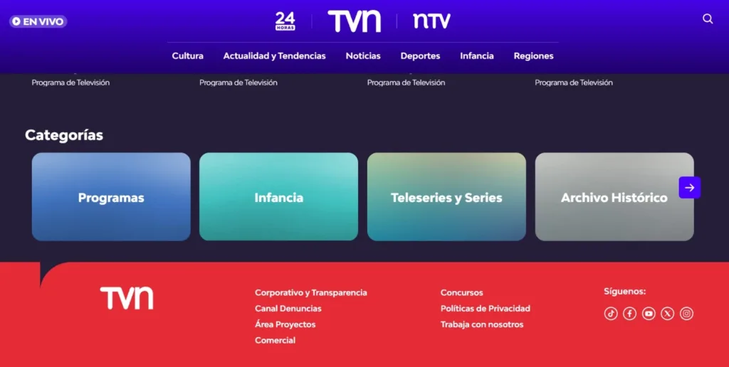 TVN - Sitio web